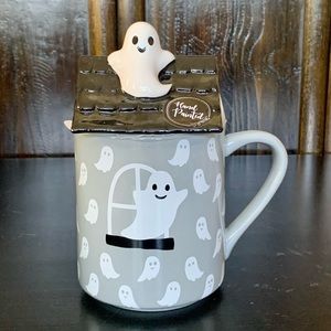 Flying Ghosts Haunted House Figural Topper Mug